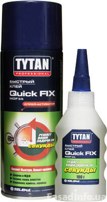 Quick FIX MDF kit - новий двокомпонентний ціанакрилатний клей від TYTAN Professional