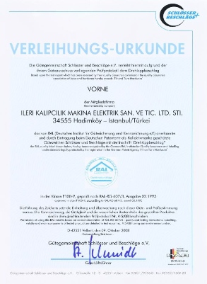 Фурнитура Vorne сертифицирована в Германии (RAL RG 607/3)